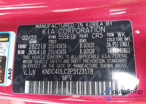 2023 Kia Ev6 Gt-Line from USA, damaged, VIN KNDC4DLC2P5123178